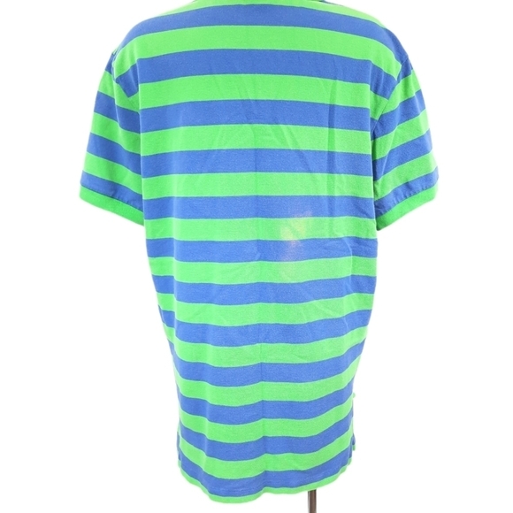 Polo Ralph Lauren Striped Blue and Green Polo Shirt Size Large Men's - Picture 4 of 6